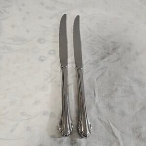 2 Oneida Community Clarette Steak Knives 9" Stainless Steel